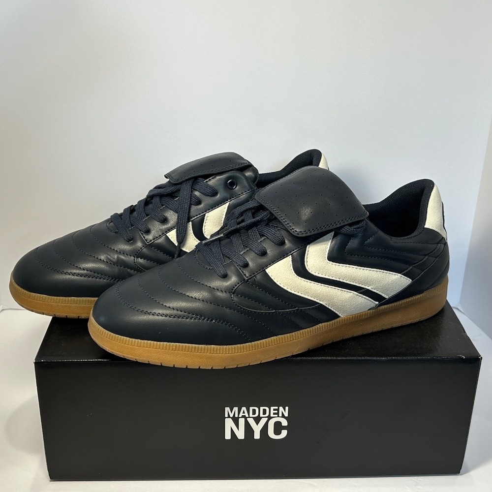 Madden NYC M-Muirr Sport Casual Navy White Gum Sole Sneakers Mens 12 New